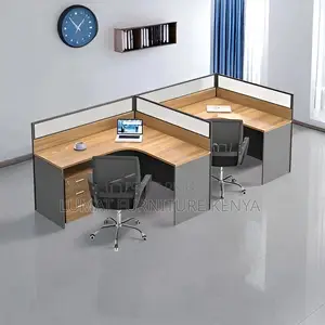 Shared Curved Office Desk for Two