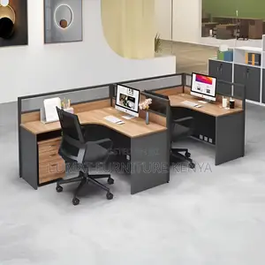 Shared Curved Office Desk for Two