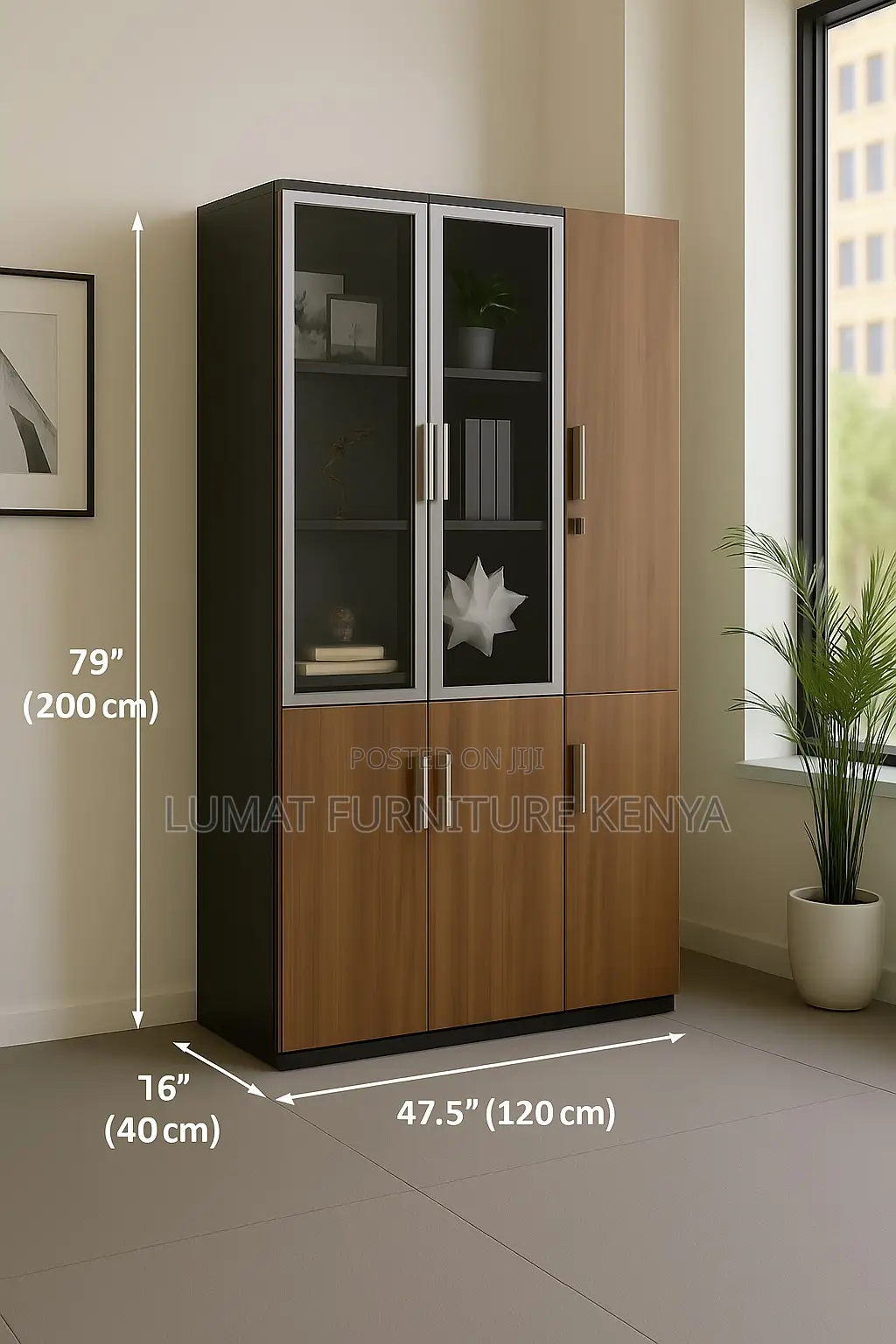 Wooden File Cabinet (3 Doors)