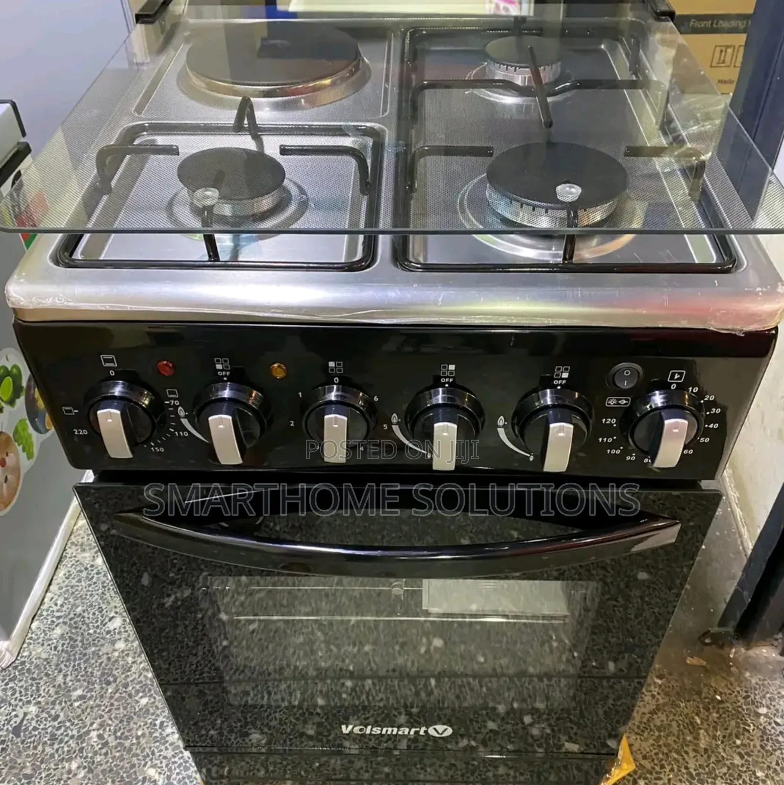 Volsmart 3 Gas Burners + 1 Electric Cooker 50×55
