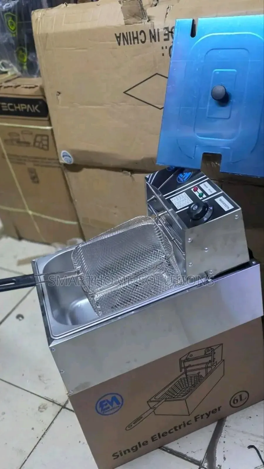 Electromate Single 6 Litres Deep Fat Fryer - Stainless Steel Body