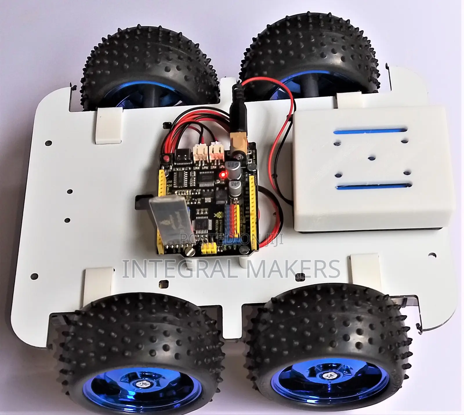 Robot-Car Metal Chassis With Uno R3 Motor Plus (86mm 4wd)