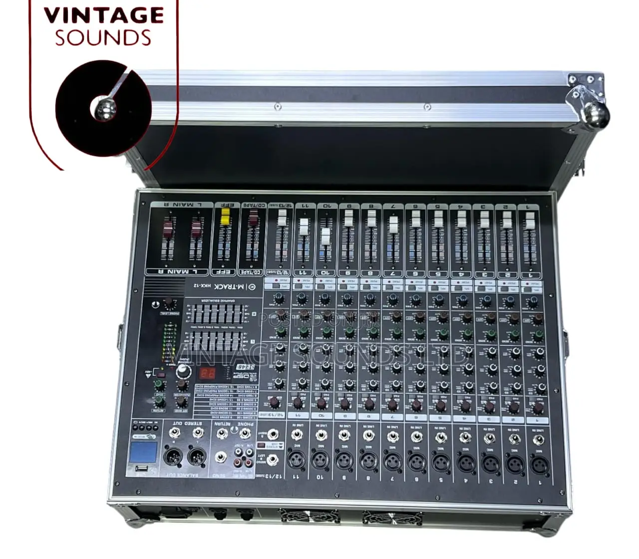 Mtrack HKX-12 12channel Usb Bt Power Flight Case Mixer