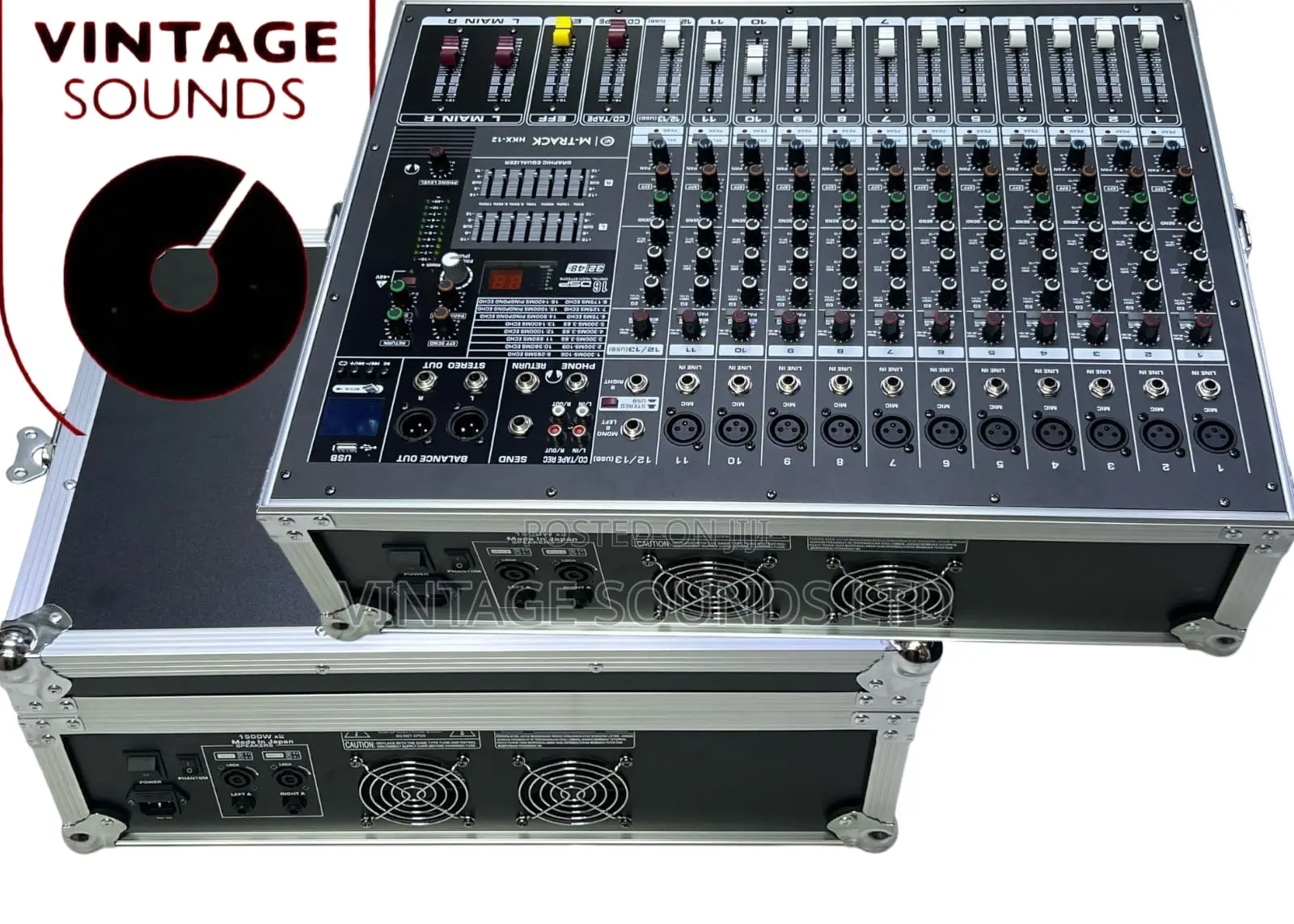 Mtrack HKX-12 12channel Usb Bt Power Flight Case Mixer