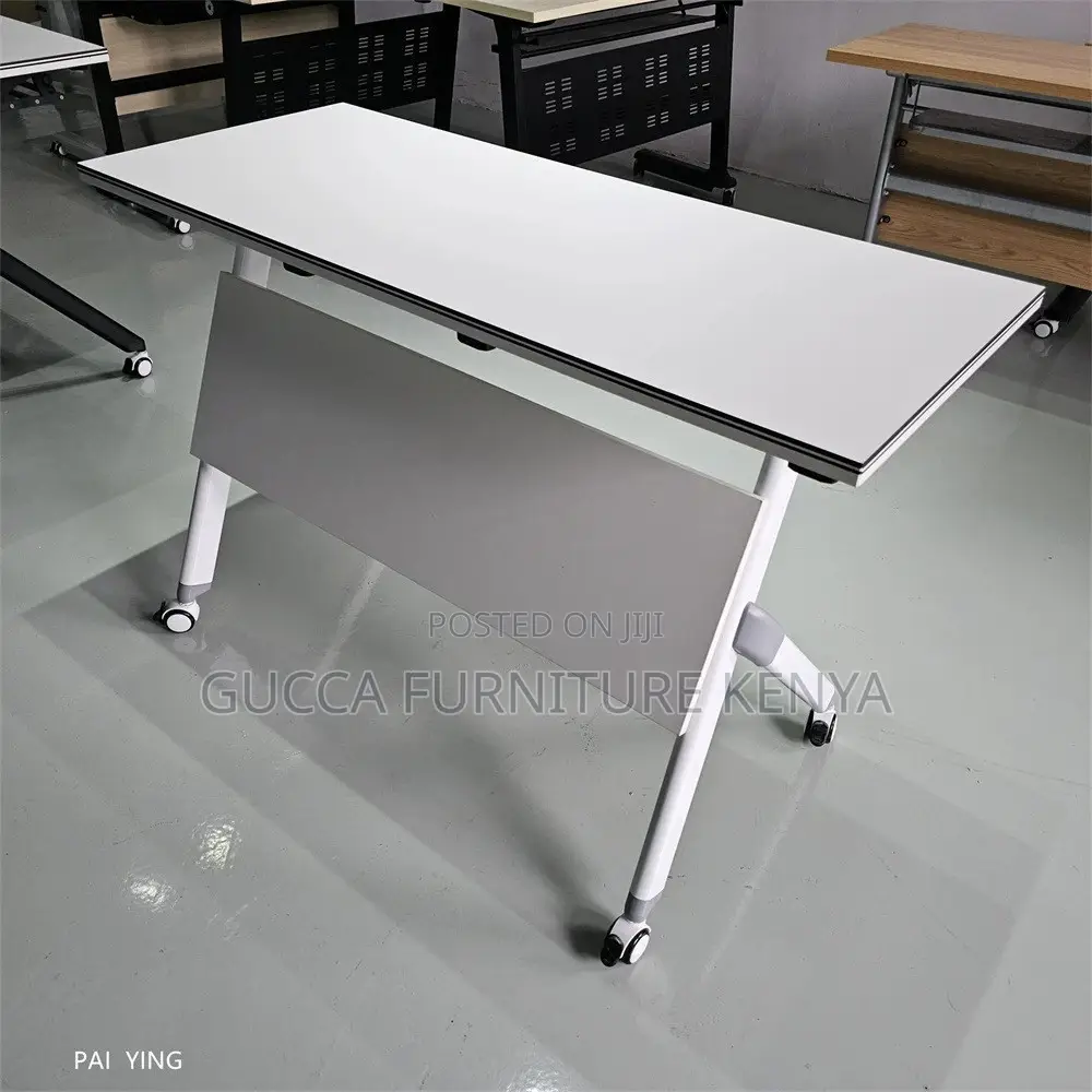 1200mm Folding White Boardroom Table-Swivel