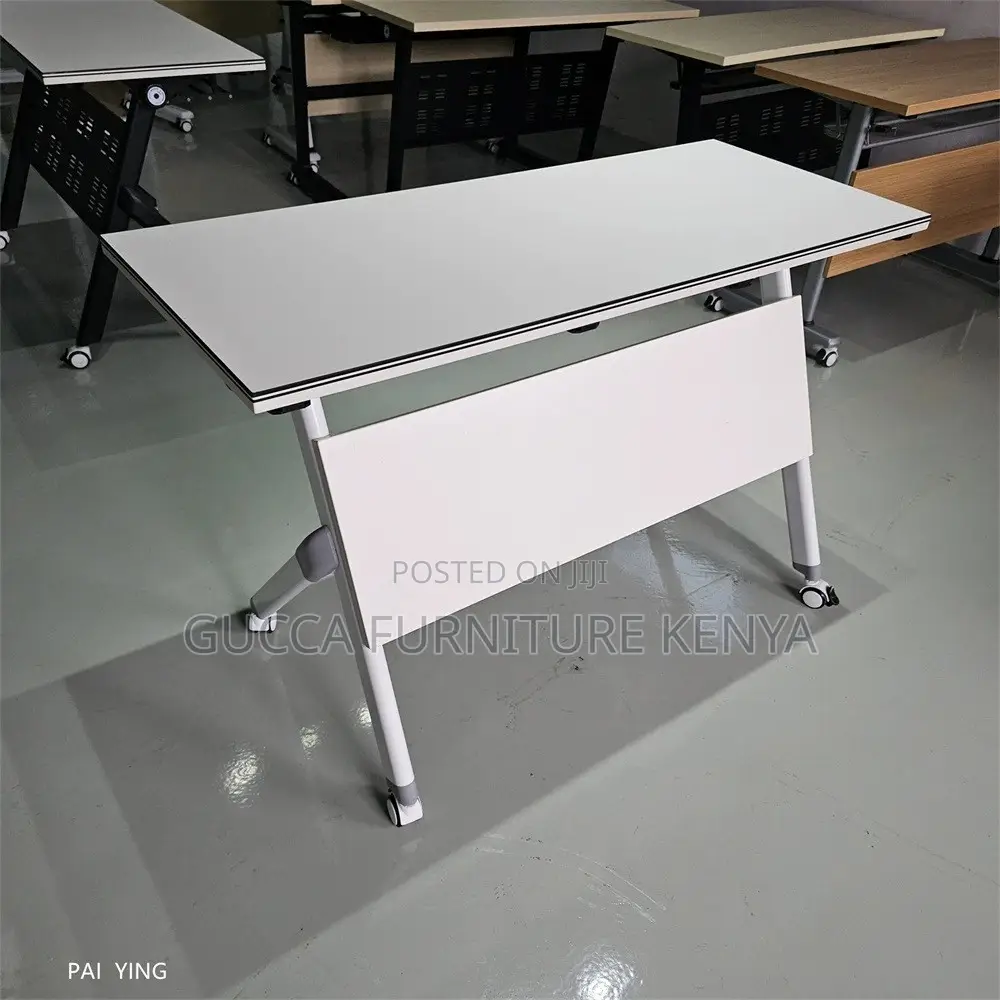 1200mm Folding White Boardroom Table-Swivel