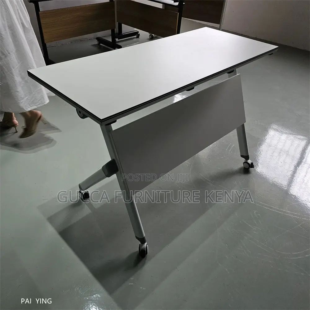 1200mm Folding White Boardroom Table-Swivel