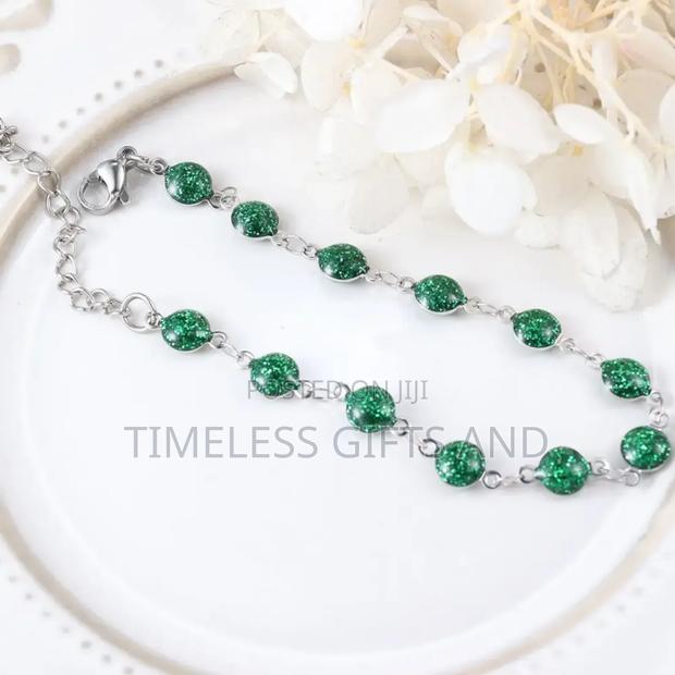 Ladies Green Silver Bracelet - thumbnail 3