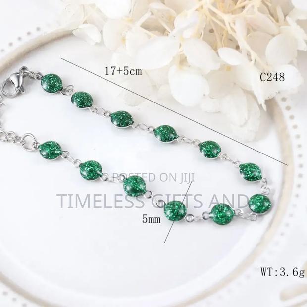 Ladies Green Silver Bracelet - thumbnail 4
