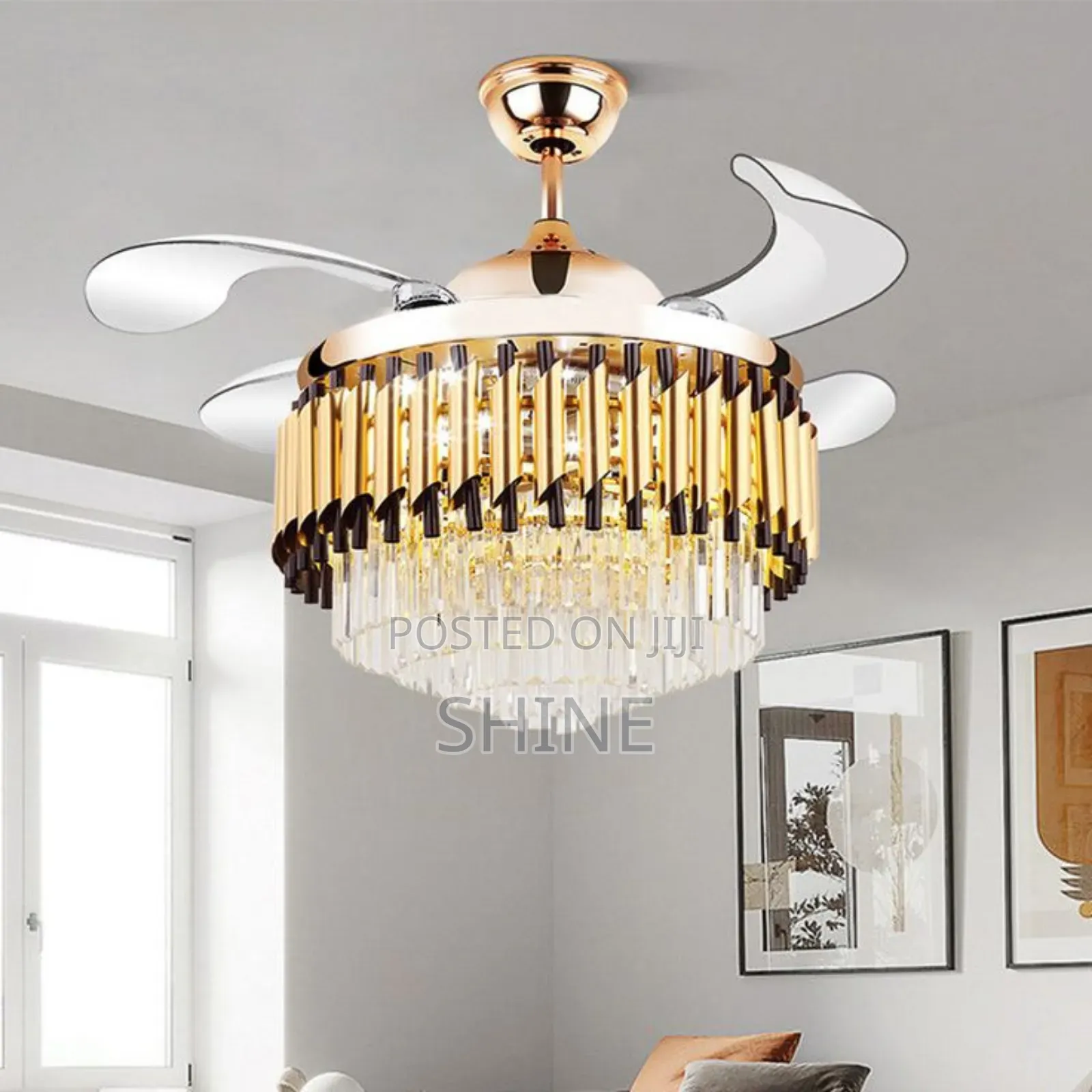 Crystal Chandelier With Fan