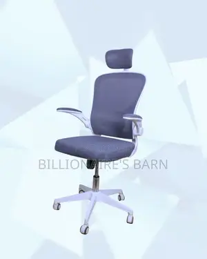 Sleek White Ergonomic Office Chair — Relieves Lower Back Pressure