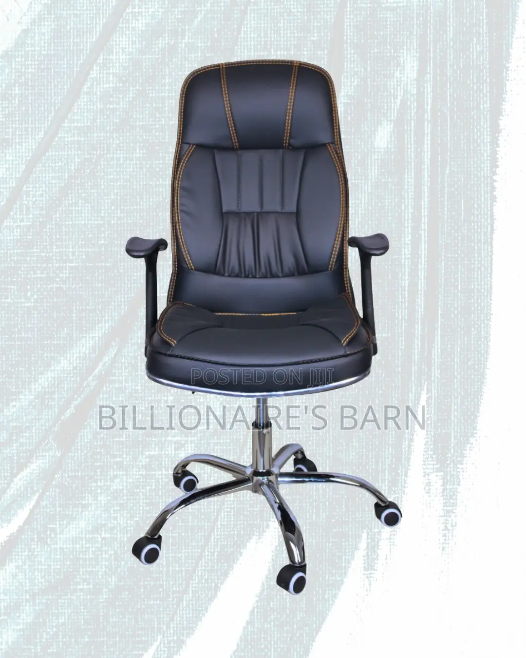 Executive Leather Office Chair | Orthopedic Headrest Support