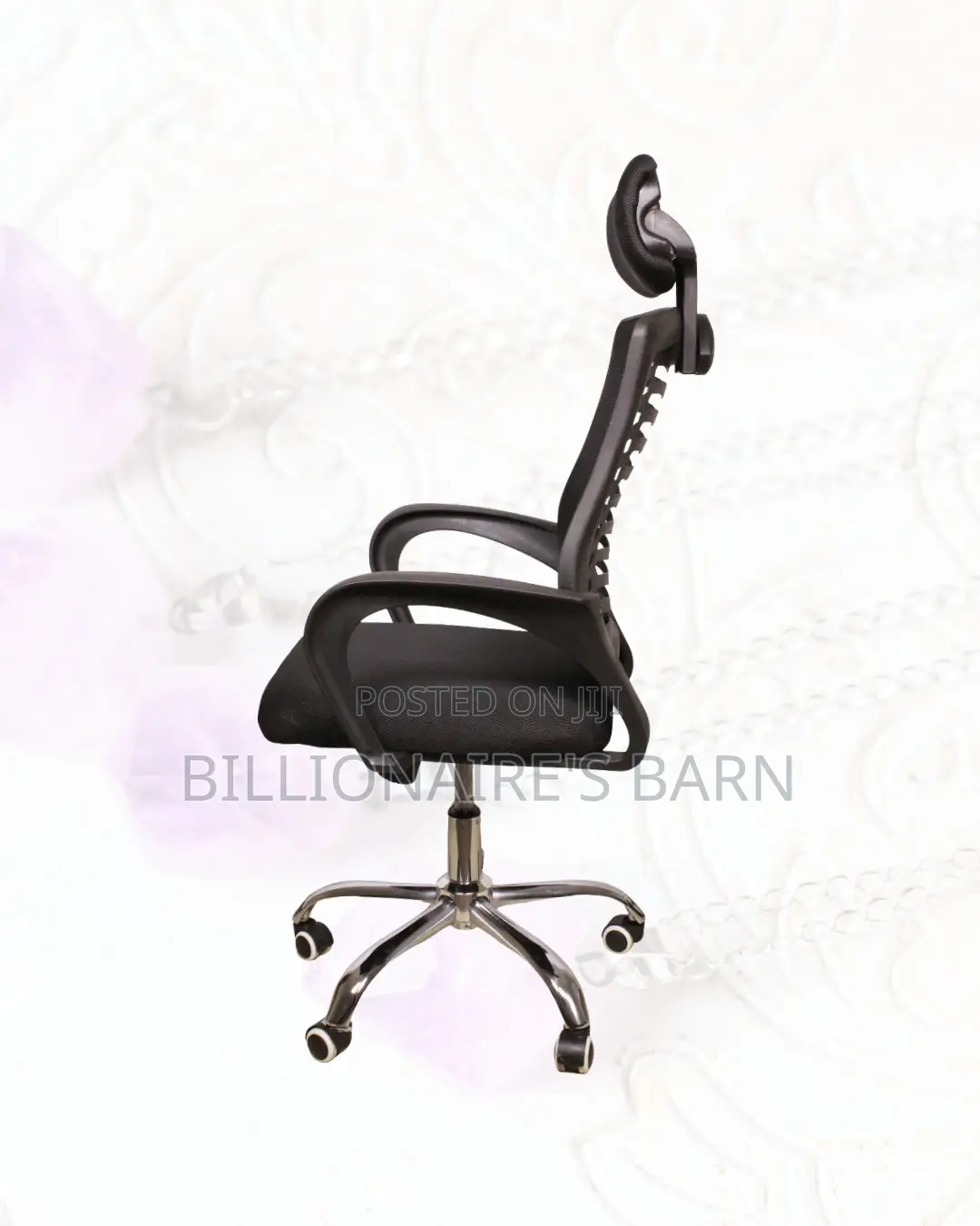 High-Back Secretarial Mesh Chair | Headrest Support