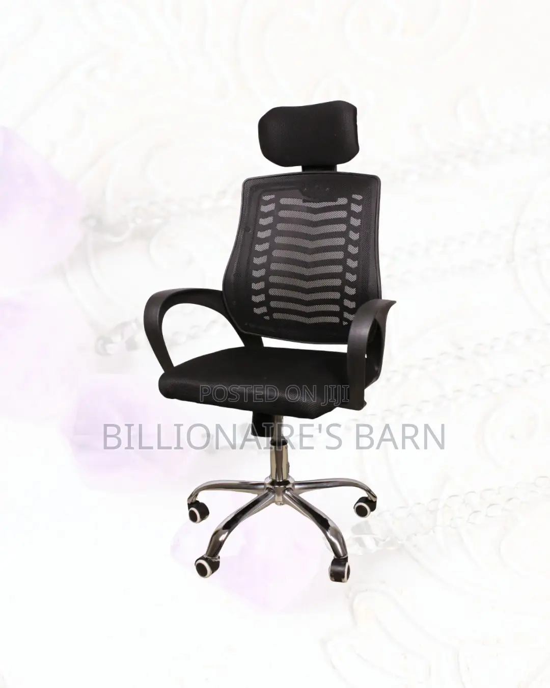 High-Back Secretarial Mesh Chair | Headrest Support