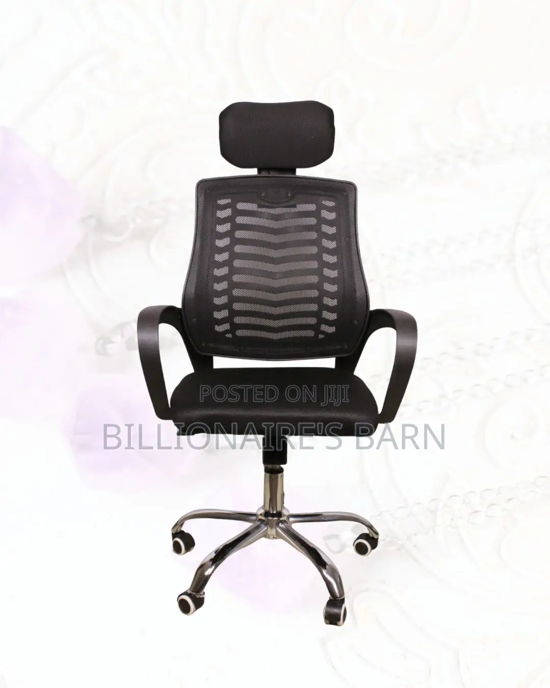 High-Back Secretarial Mesh Chair | Headrest Support