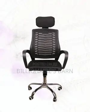 High-Back Secretarial Mesh Chair | Headrest Support