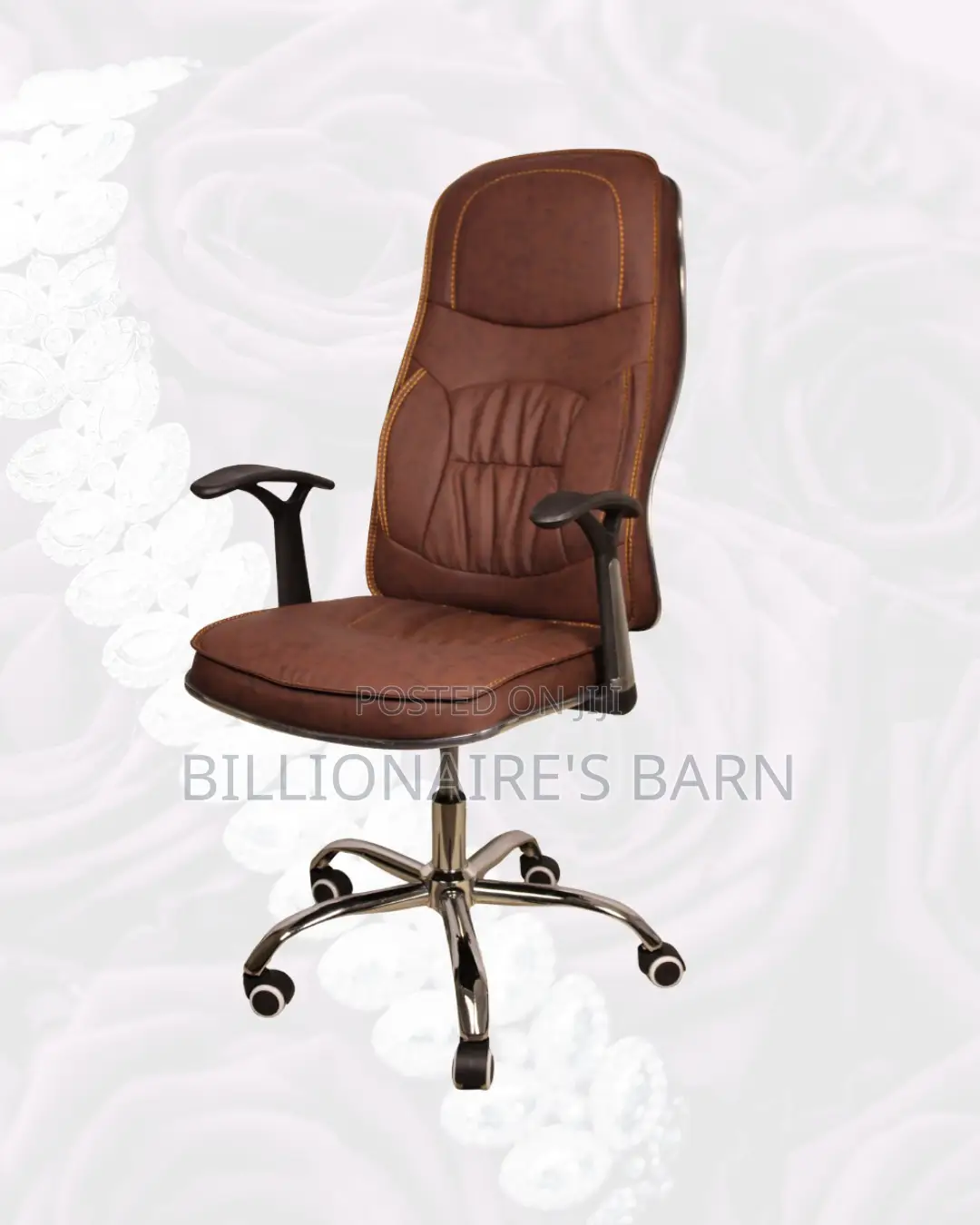 High-Back Ergonomic Executive Leather Chair | Scratch-Resistant Finish