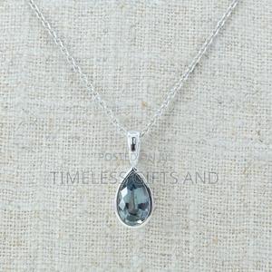 Ladies Silver Blue Pendant Necklace - thumbnail 2