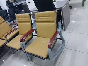 Brown 5 Seater Waiting Office Sofa