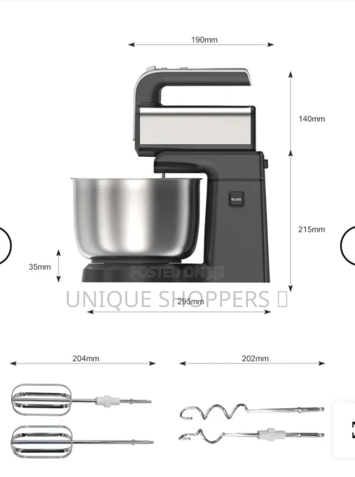 Sokany Electric Stand Mixer*
Capacity 3.5litres