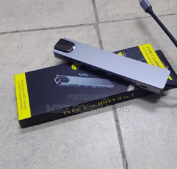 Adapter, 8 in 1 Usb Type C Network Hub, - main view