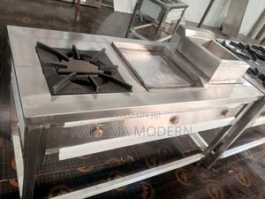 Combined Cooker With Single Burner, Griddle And A Fryer - main view