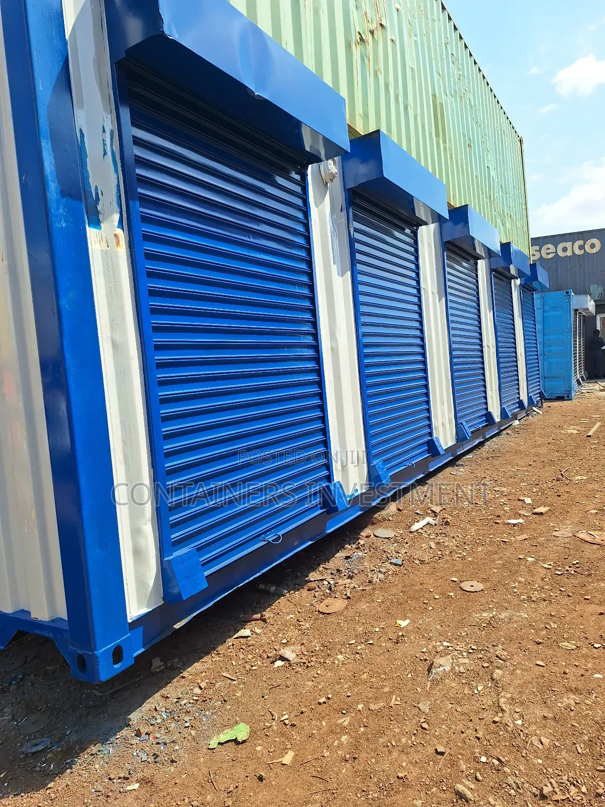 Container Stalls For Sale In White And Blue-