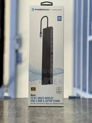 Powerology 13 In 1 Multi Display Usb C Hub And Laptop Stand