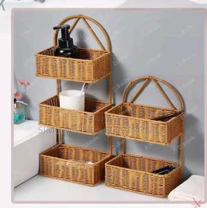 3 Layer Rattan Shower Caddy - thumbnail 2