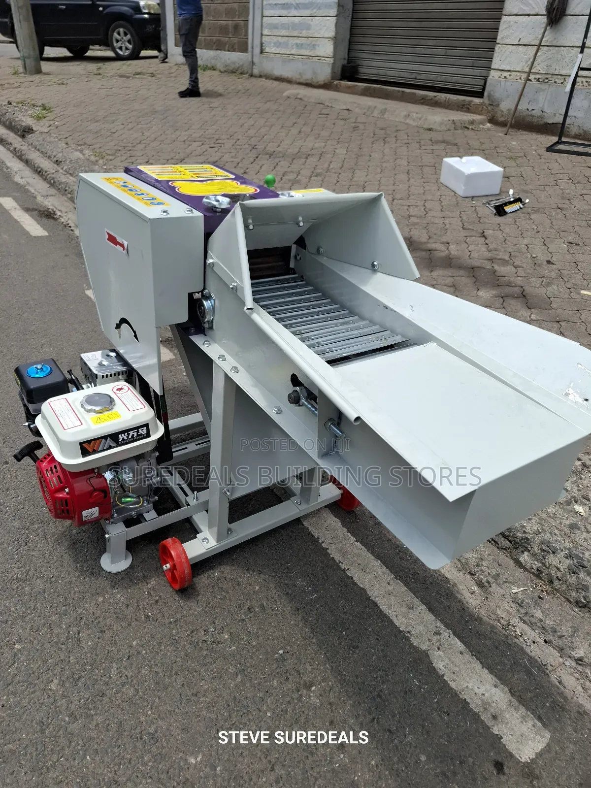 High Speed Chaff Cutter With Conveyor Belt, 7.5hp Petrol Engine