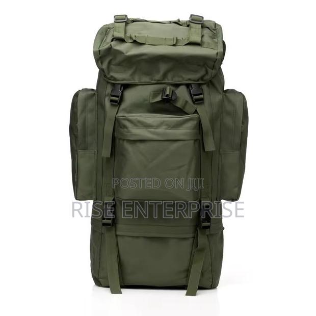 Army Green 70l Tactical Waterproof Rucksack With Metallic Frame