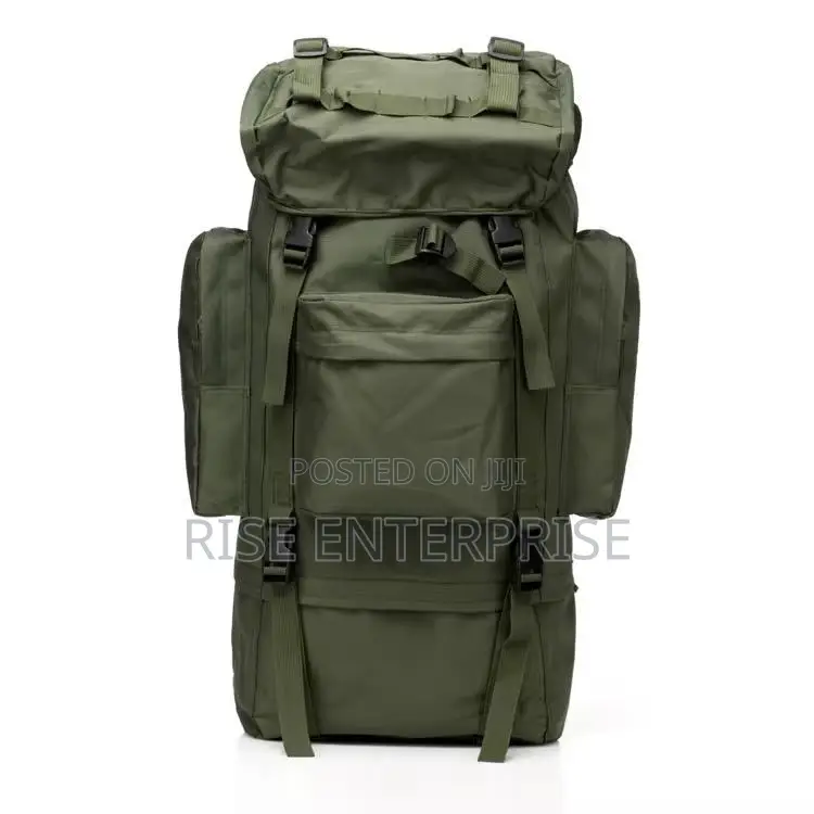 Army Green 70l Tactical Waterproof Rucksack With Metallic Frame