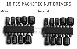 18 Pcs, Magnetic Nut Drivers Set, Metric Sae Nut Setters