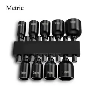 18 Pcs, Magnetic Nut Drivers Set, Metric Sae Nut Setters