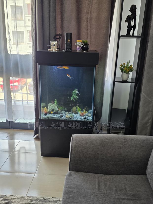 Modern Aquarium With Led Lights Fish Included - main view