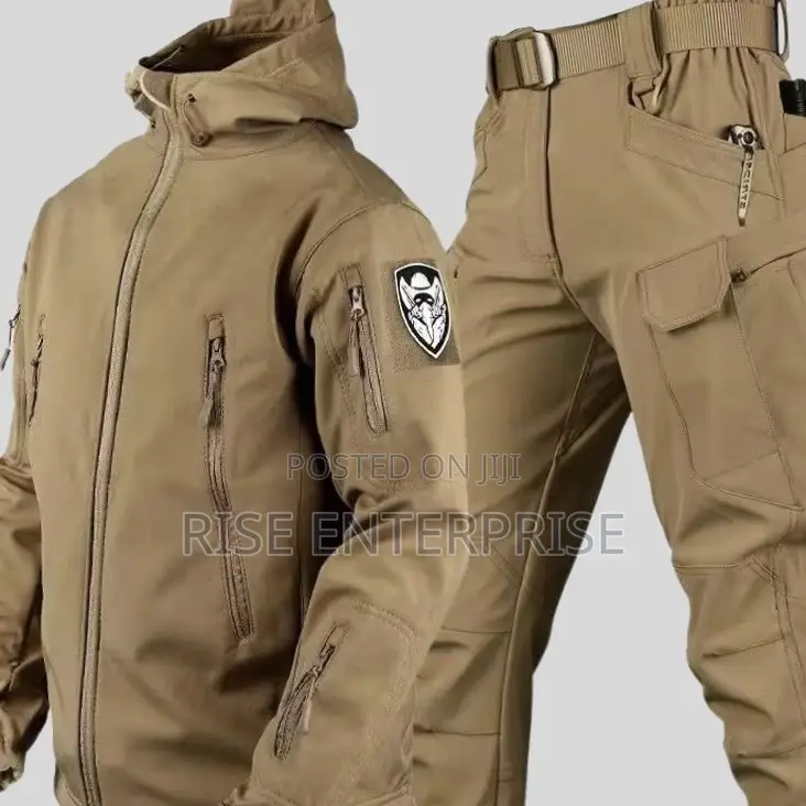 Brown Tactical Jacket Suit Outdoor Soft Shell Waterproof Suit