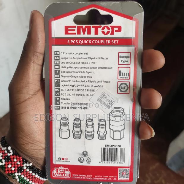 Air Compressor Quick Couplers And Plugs Set Nitto Type 5 Pcs Emtop - thumbnail 4