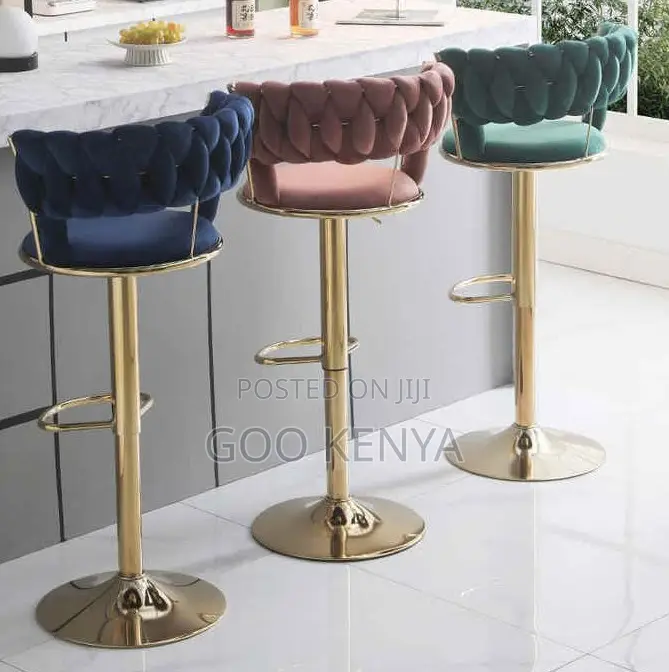Home Counter Stool; Round Pedestal Base Stool With Adjustable Height