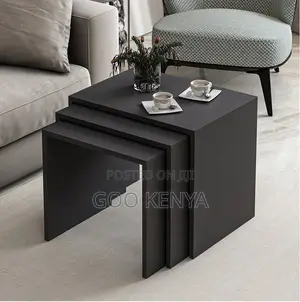 Home Table; Compact 3 Wooden Nesting Coffee Tables for Living Home