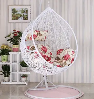 Home Chair; Cotton Hammock Swing With Removable Cushion and Metal Base