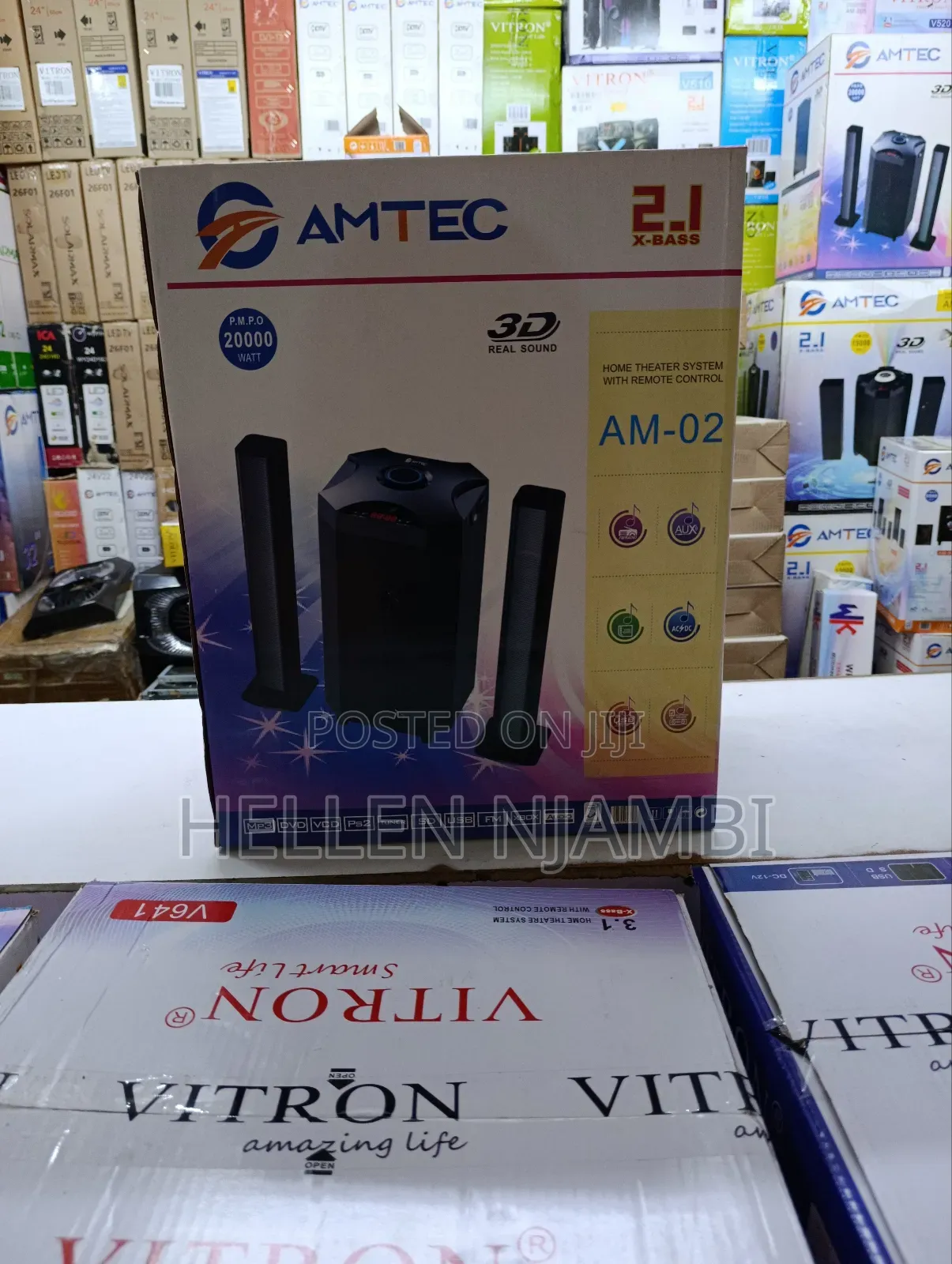 Amtec Am‐002 2.1 Ch Home Theatre Speaker System– Bluetooth, Usb/Sd, Fm