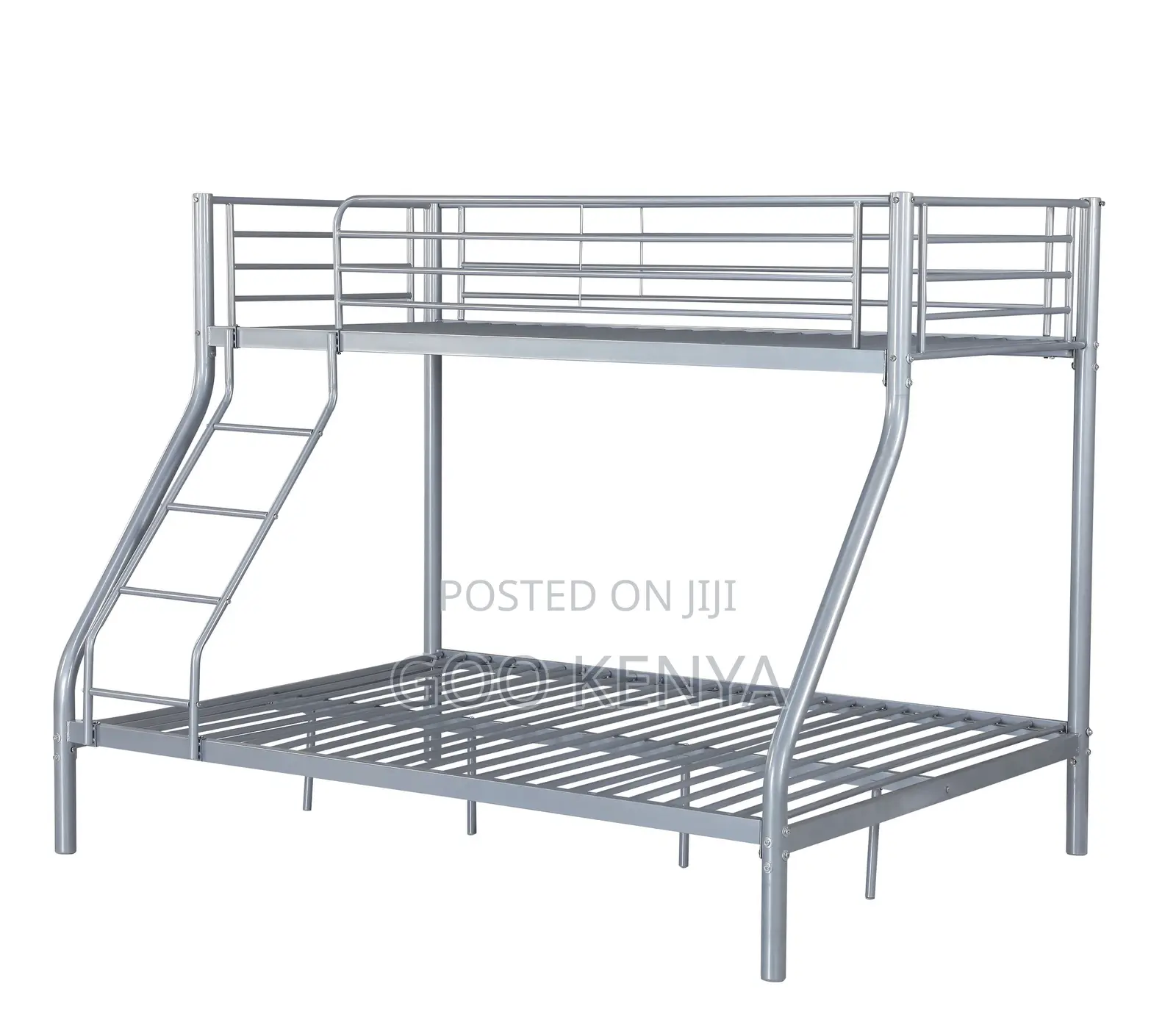 Home Bed; Space-Efficient Metal Bunk Bed With Staircase and Rails