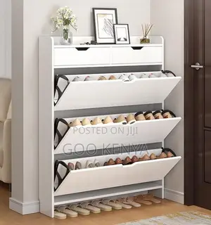 Home Shoe Rack; Space Saving Wooden Flip Off Home Shoe Organizer S