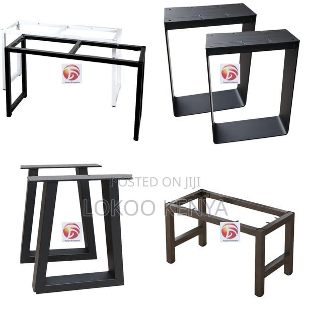 Office Desk; Rectangular Metal Framed Fixed Home Office Computer Esk - thumbnail 6