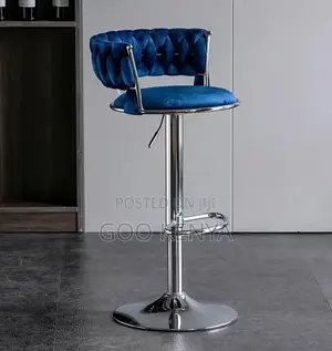 Home Bar Stool; Rotating Bar Stool With Round Base and Padded Backrest
