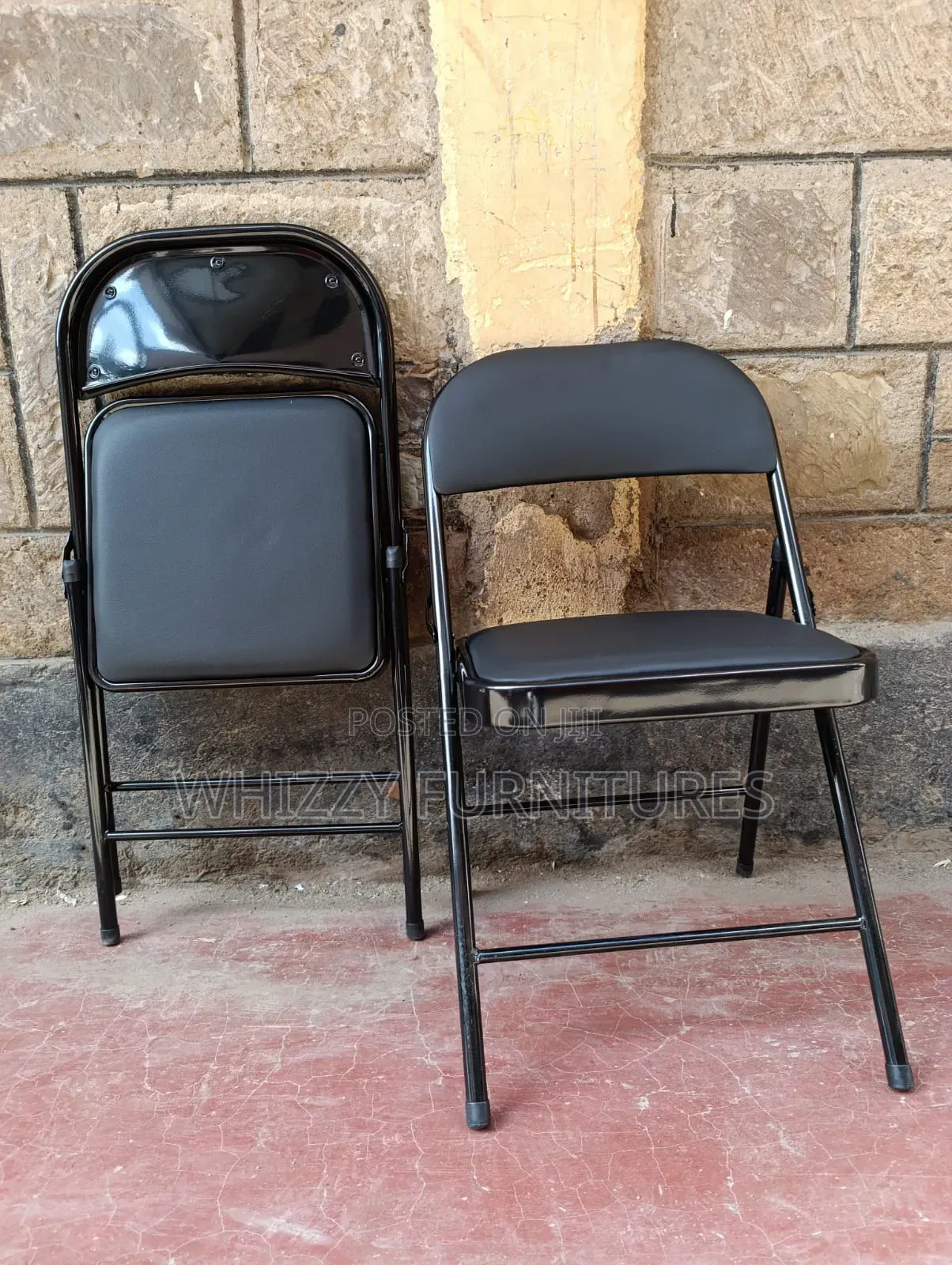 Black Padded Foldable Chair