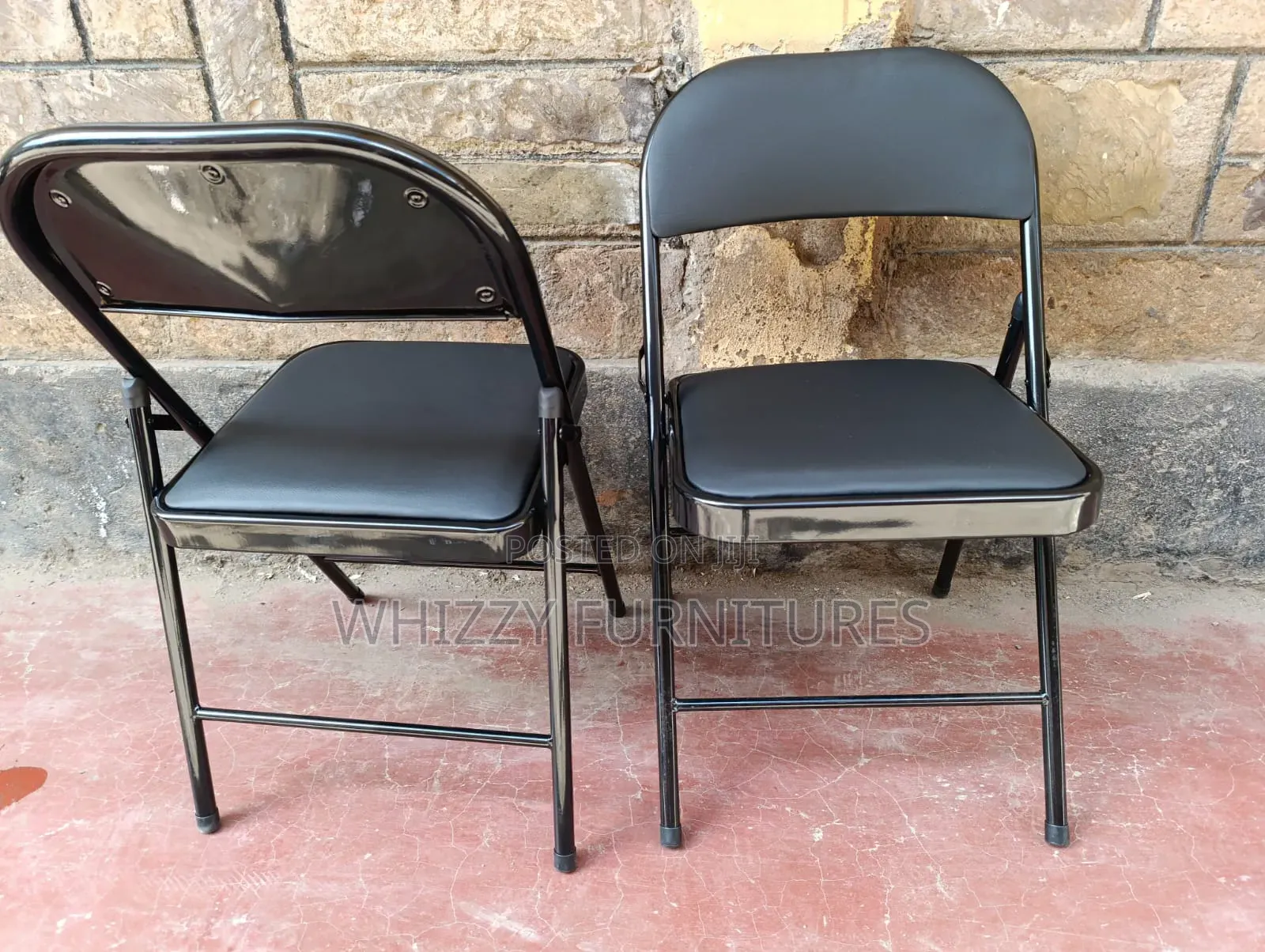 Padded Folding Chair With a Steel Frame