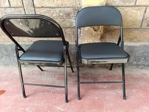 Padded Folding Chair With a Steel Frame