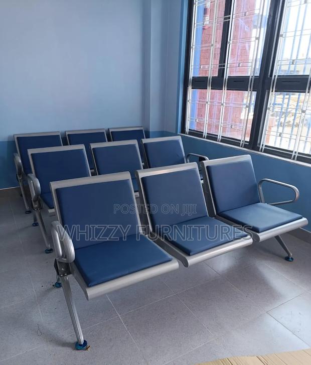 Blue Padded Waiting Chairs