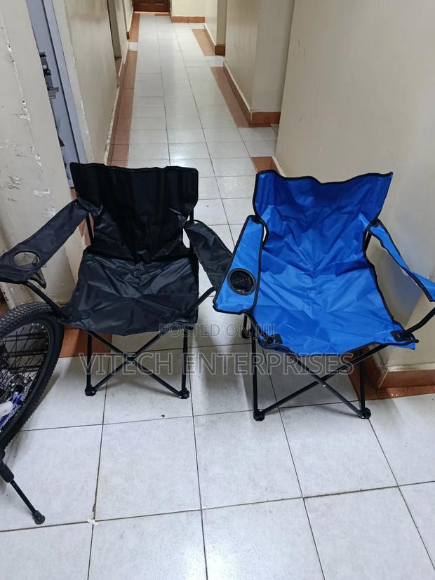 Camping Chair Blue and Black - main view